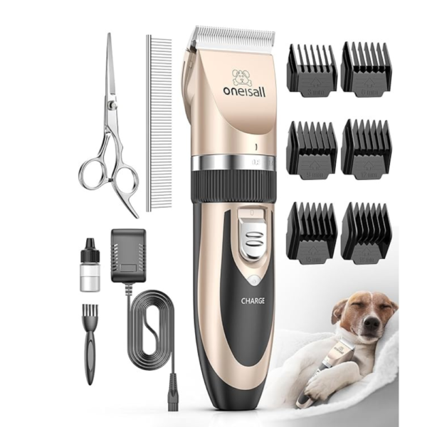 oneisall Dog Shaver Clippers Low Noise Rechargeable Cordless Electric Quiet Hair Clippers Set