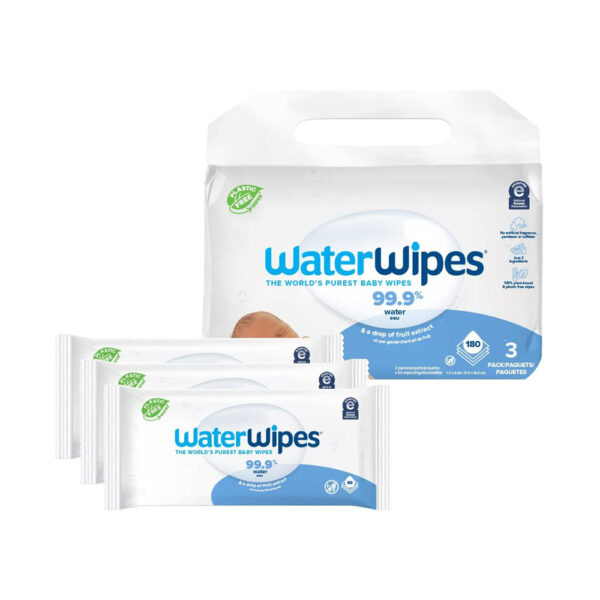 WaterWipes Plastic-Free Original 99.9% Water Based Wipes
